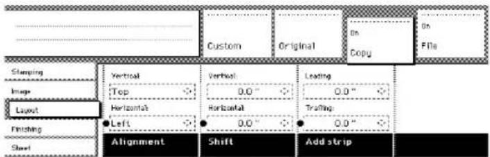 Custom Original On Copy On File Stamping Vertical Top Horizontal Horizontal Leading 0.0" 0.0" Training Left 0.0" 0.0" Alignment Shift Add strip