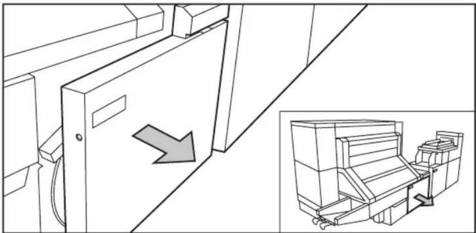 Océ TDS700 - Remove an empty tape roll - 1