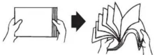 Diagram showing a hand holding a card and then folding a folded paper with a magnified view of the card.