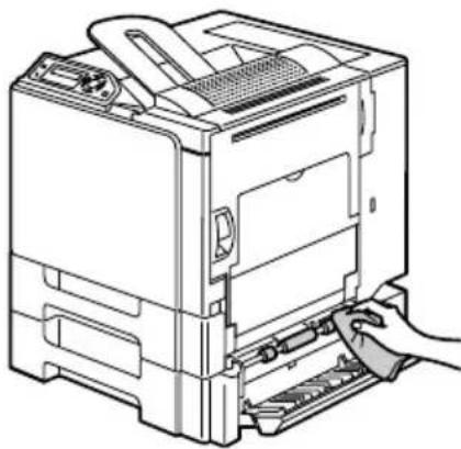 KONICA MINOLTA magicolor 5430 DL - Cleaning the Media Transfer Rollers for Tray 2 and 3 - 2