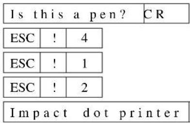 Is this a pen? CR ESC ! 4 ESC ! 1 ESC ! 2 Impact dot printer
