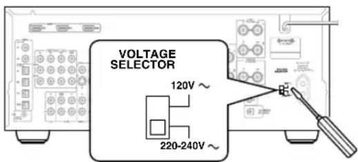 VOLTAGE SELECTOR 120V ~ 220-240V ~