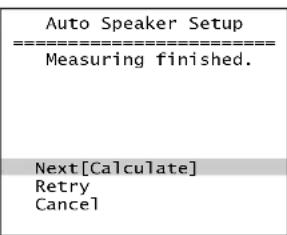 ONKYO TX-SR8460 - Une fois les mesures terminées, l'écran suivant s'affiche. - 1