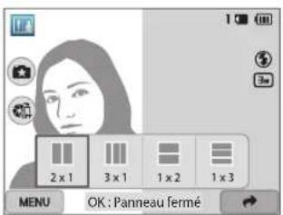 2 x 1 3 x 1 1 x 2 1 x 3 MENU OK : Panneau fermé