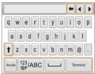 q w e r t y u i o p a s d f g h j k l ↑ z x c v b n m @ . Annuler 123/ABC Termine