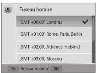 Fuseau horaire [GMT +00:00] Londres [GMT +01:00] Rome, Paris, Berlin [GMT +02:00] Athènes, Helsinki [GMT +03:00] Moscou Retour Valider OK