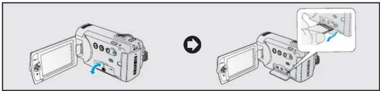 SAMSUNG SMX-F43LP - INSERTION ET RETRAIT D'UNE CARTE MÉMOIRE (NON FOURNIE) - 1