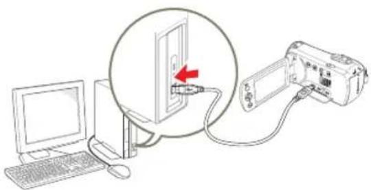 SAMSUNG HMX-F810SP - Etape 1. Raccordement du câble USB - 1