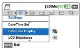 SAMSUNG HMX-F810SP - Date/Time Display (Aff. date/heure) - 1