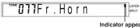 TONE 077Fr . Horn LAYER SPLIT Indicator appea