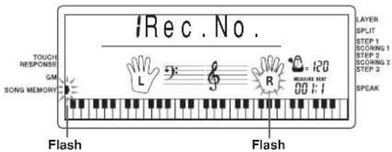 iRec. No. TOUCH RESPONSE GM SONG MEMORY L 5: R 120 00:1 FLASH FLASH LAYER SPLIT STEP 1 SCORING 1 STEP 2 SCORING 2 STEP 3 SPEAK