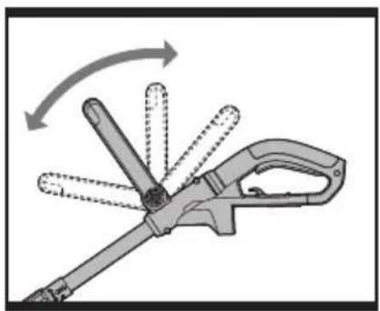 Diagram of a hair tool with arrows indicating rotation or movement (no text or symbols)