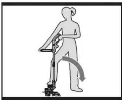 Silhouette of a person using a handheld device with a curved arrow indicating motion (no text or symbols)
