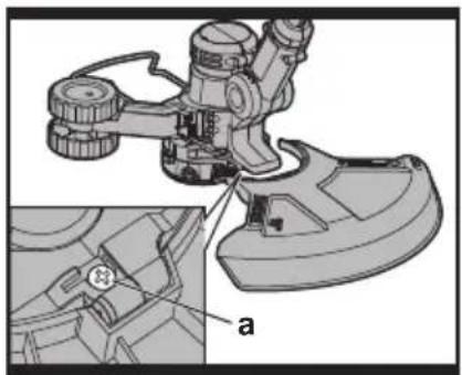 Technical illustration of a mechanical assembly with labeled component 'a' (no text or symbols beyond label)