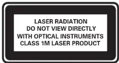 LASER RADIATION DO NOT VIEW DIRECTLY WITH OPTICAL INSTRUMENTS CLASS 1M LASER PRODUCT