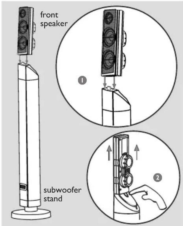 front speaker ① subwoofer stand ②
