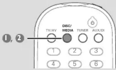 1, 2 TV/AV DISC/ MEDIA TUNER AUX/DI 1 2 3 4 5 6