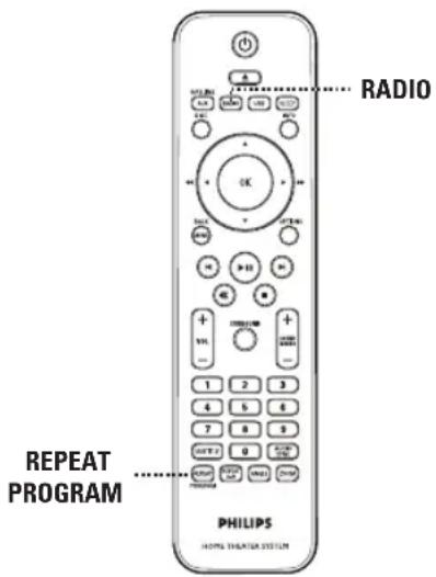 RADIO REPEAT PROGRAM PHILIPS HOME THEATER SYSTEM