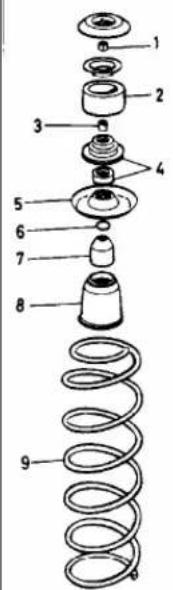 Exploded view diagram of a mechanical assembly with numbered parts for identification