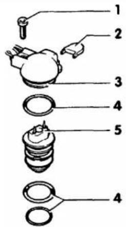 Diagram of a mechanical assembly with numbered parts for identification