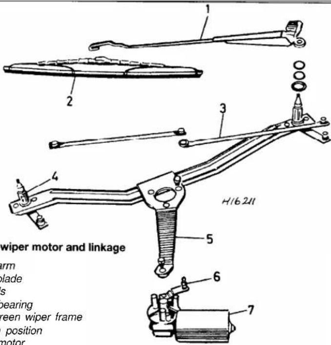 wiper motor and linkage arm blade s bearing green wiper frame position motor