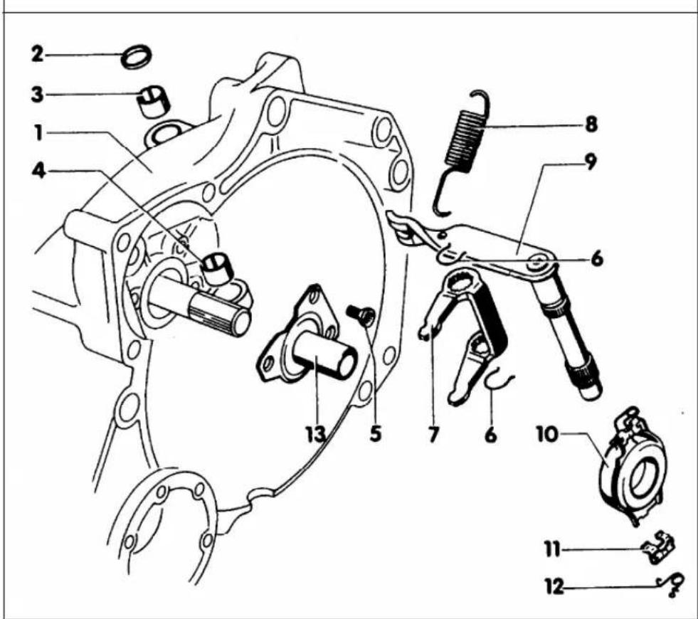 Technical diagram of a mechanical assembly with numbered parts for identification