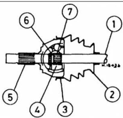Technical diagram of a mechanical assembly with numbered components for identification