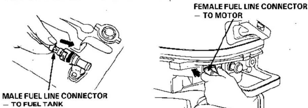 MALE FUEL LINE CONNECTOR - TO FUEL TANK FEMALE FUEL LINE CONNECTOR - TO MOTOR