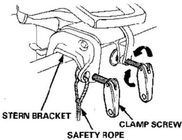 STERN BRACKET SAFETY ROPE CLAMP SCREW