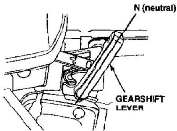 N (neutral) GEARSHIFT LEVER