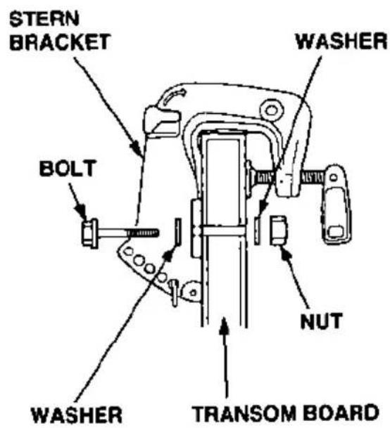 STERN BRACKET WASHER BOLT NUT WASHER TRANSOM BOARD