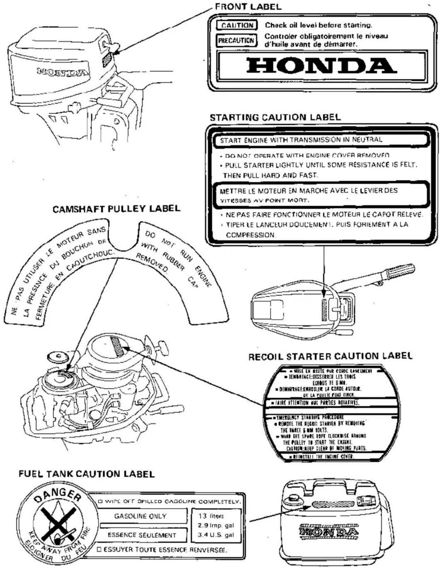 Honda BF100 (1986) - WARNING - 1