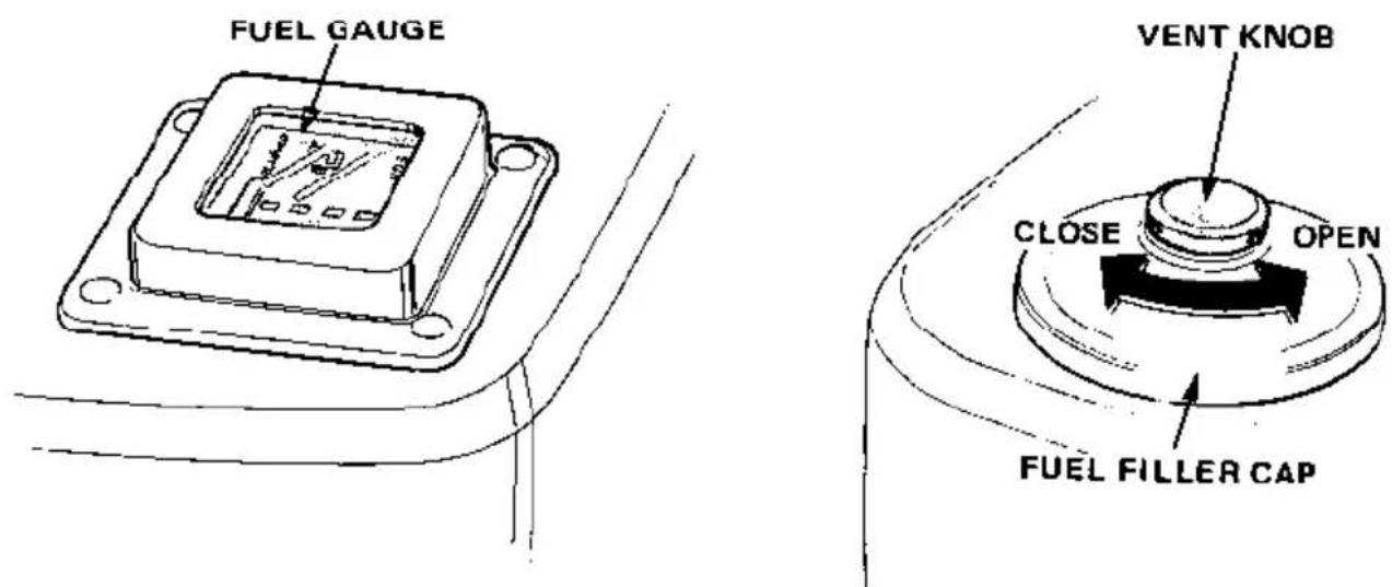 FUEL GAUGE VENT KNOB CLOSE OPEN FUEL FILLER CAP
