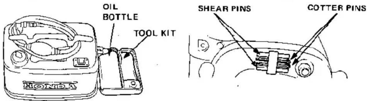 OIL BOTTLE TOOL KIT SHEAR PINS COTTER PINS