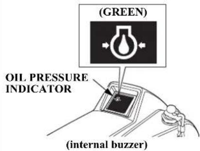 (GREEN) OIL PRESSURE INDICATOR (internal buzzer)