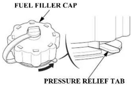 FUEL FILLER CAP PRESSURE RELIEF TAB