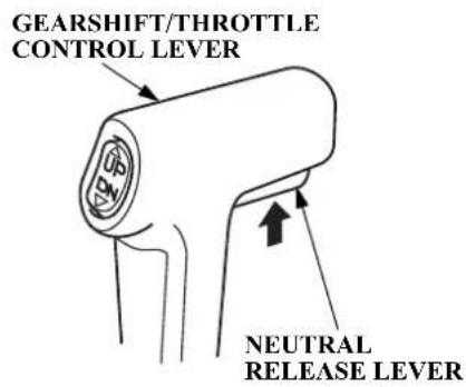 GEARSHIFT/THROTTLE CONTROL LEVER NEUTRAL RELEASE LEVER