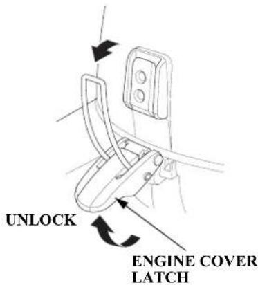 UNLOCK ENGINE COVER LATCH