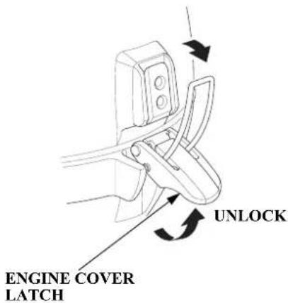 UNLOCK ENGINE COVER LATCH