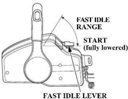 FAST IDLE RANGE START (fully lowered) FAST IDLE LEVER