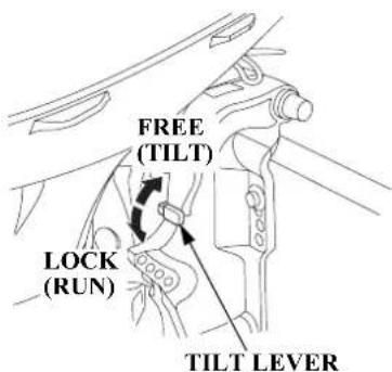 FREE (TILT) LOCK (RUN) TILT LEVER