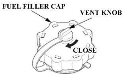FUEL FILLER CAP VENT KNOB CLOSE