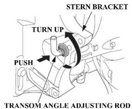 STERN BRACKET TURN UP PUSH TRANSOM ANGLE ADJUSTING ROD