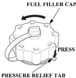 FUEL FILLER CAP PRESS PRESSURE RELIEF TAB