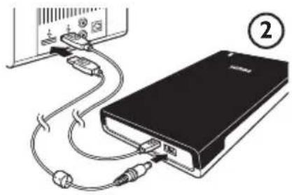 PHILIPS SPE2020CC - Como conectar este disco rígido externo ao seu sistema? - 2