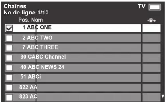 Chaines No de ligne 1/10 Pos. Nom 1 ABC ONE 2 ABC TWO 7 ABC THREE 30 CABC Channel 40 ABC NEWS 24 51 ABCi 822 AA 823 AC