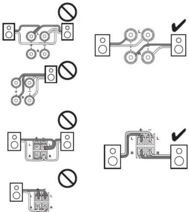 ONKYO TX-NR579 - Precauciones para la conexión de los altavoces - 2