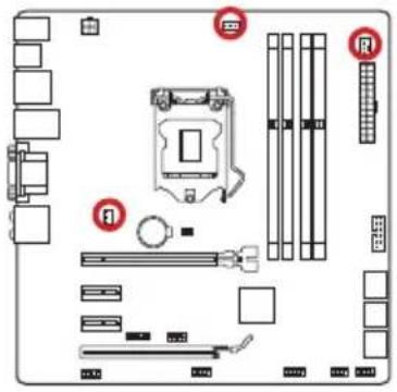 MSI B85M Gaming - CPUFAN1,SYSFAN1\~2:风扇电源接口 - 1
