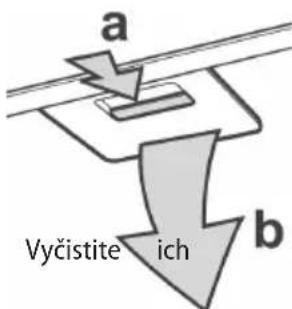 a Vyčistite ich b