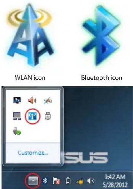 WLAN icon Bluetooth icon Customize... 9:42 AM 5/28/2012